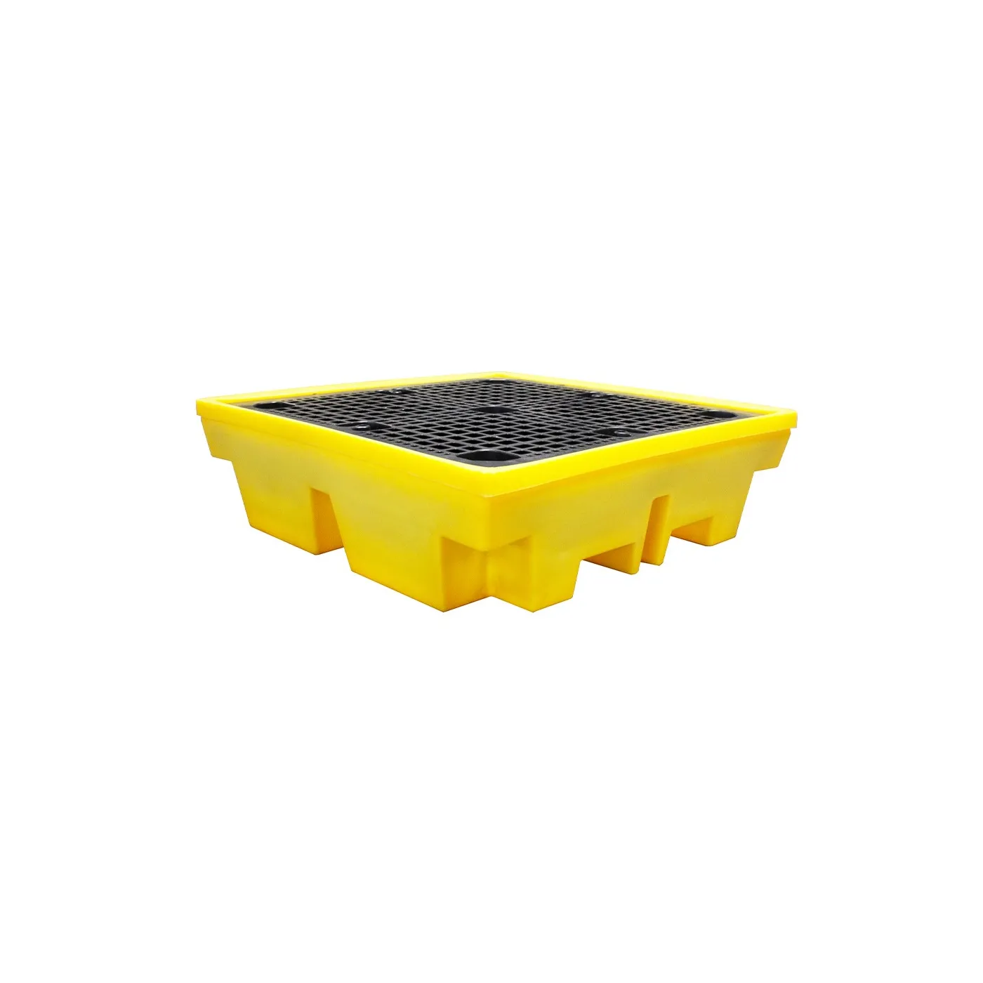 Wanna wychwytowa z kratownicą pod 4 beczki 1310 x 1310 x 370 mm, żółta