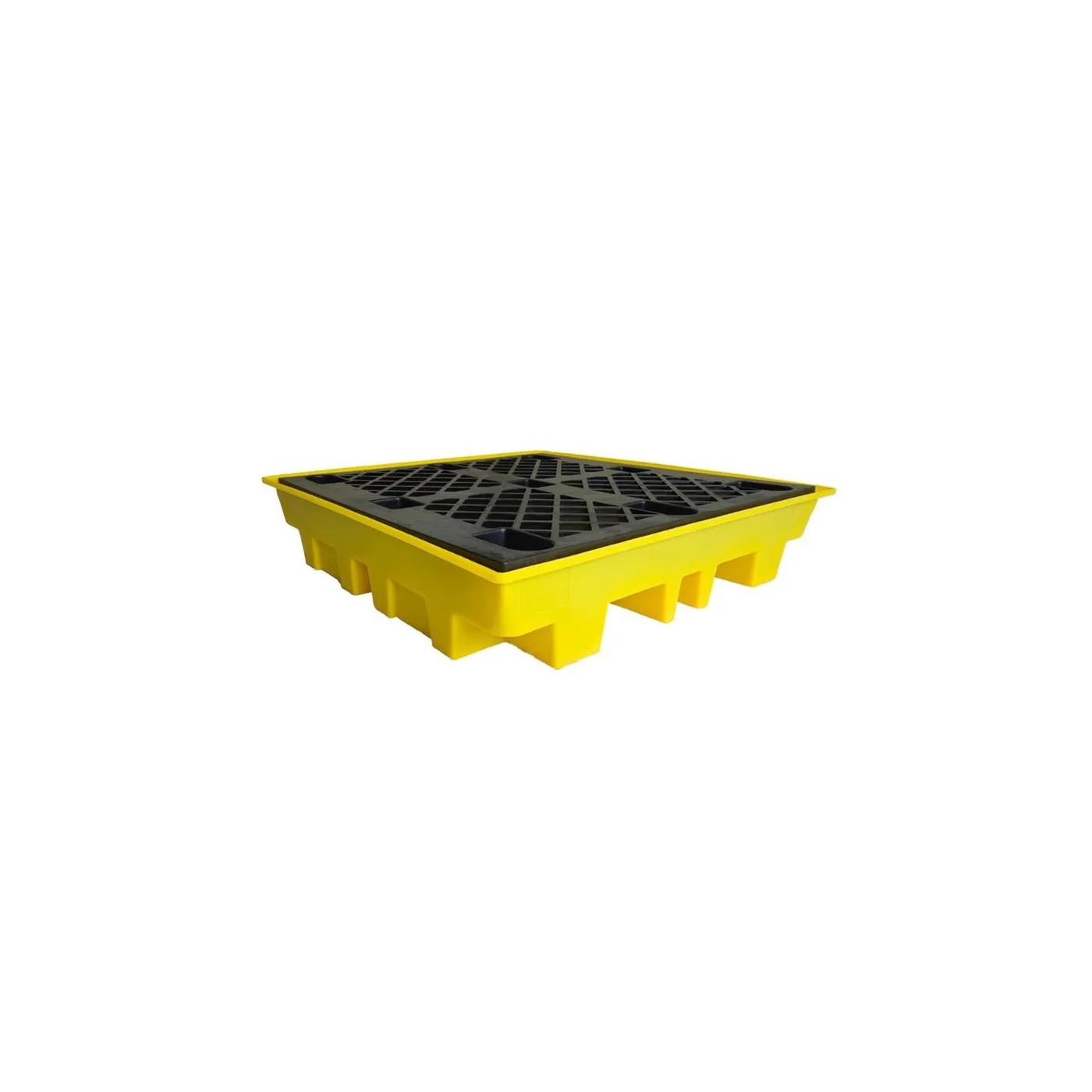 Wanna wychwytowa z kratownicą pod 4 beczki 1280 x 1285 x 275 mm, żółta