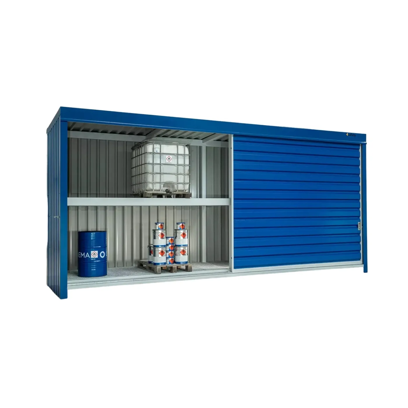 Kontener dwupoziomowy na 6 IBC / 8 euro palet, drzwi otwierane