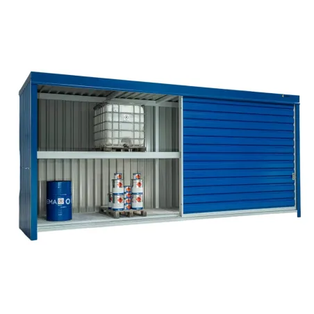 Kontener dwupoziomowy na 6 IBC / 8 euro palet, drzwi otwierane