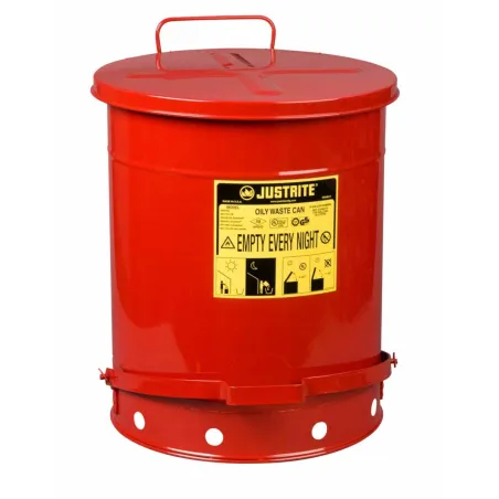 Pojemnik zabezpieczający na odpady zaolejone, stal, otwarcie nożne, 80 l, FM, TÜV