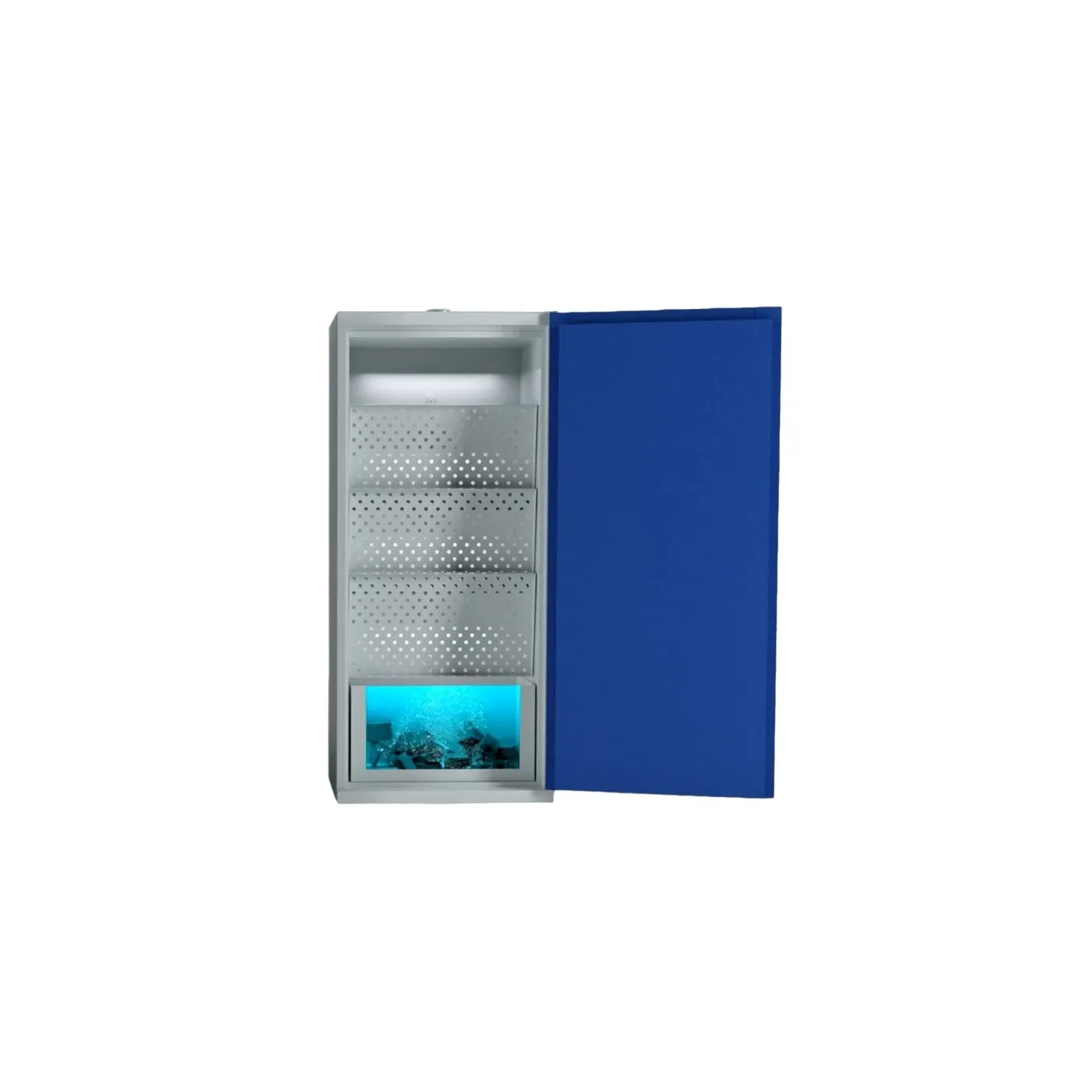 Szafa ognioodporna na baterie litowo-jonowe z systemem kwarantanny, jednodrzwiowa, rozmiar M 90 min 895 x 600 x 2050 mm