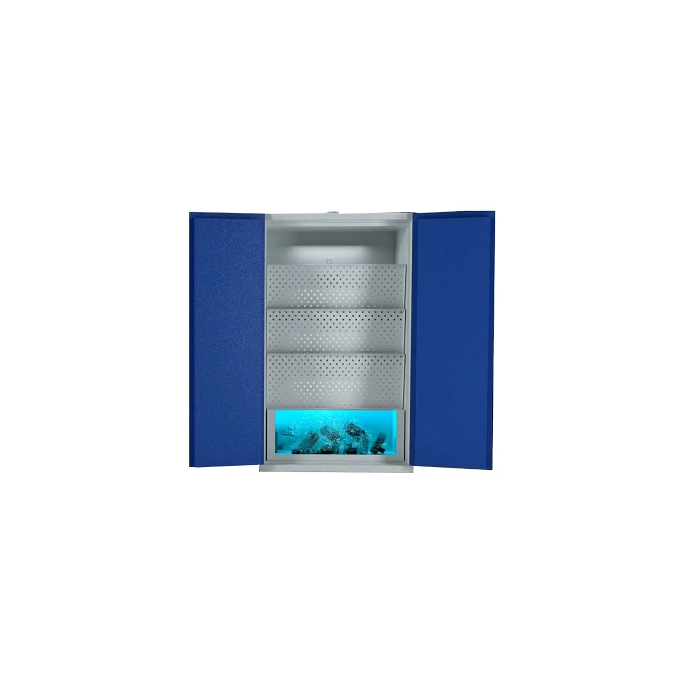Szafa ognioodporna na baterie litowo-jonowe z systemem kwarantanny, dwudrzwiowa, rozmiar XL 90 min 1200 x 600 x 2050 mm