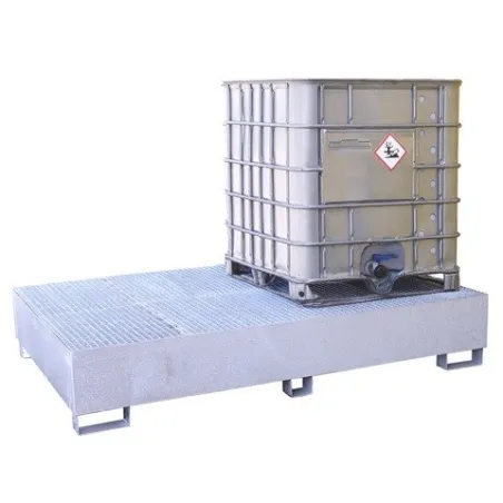 Wanna wychwytowa z kratownicą i stopami, stalowa ocynkowana pod 2 IBC 1300 x 2300 x 430 mm