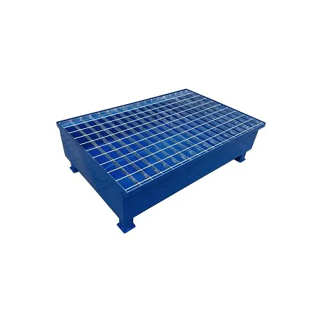 Wanna wychwytowa z kratownicą i stopami, stalowa lakierowana pod 2 beczki 1200 x 800 x 380 mm