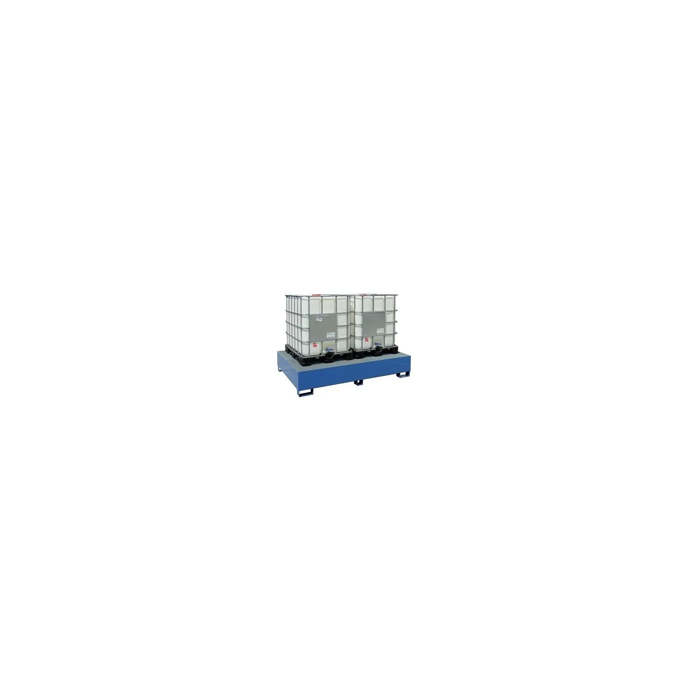 Wanna wychwytowa z kratownicą i stopami, stalowa lakierowana pod 2 IBC 1300 x 2300 x 430 mm
