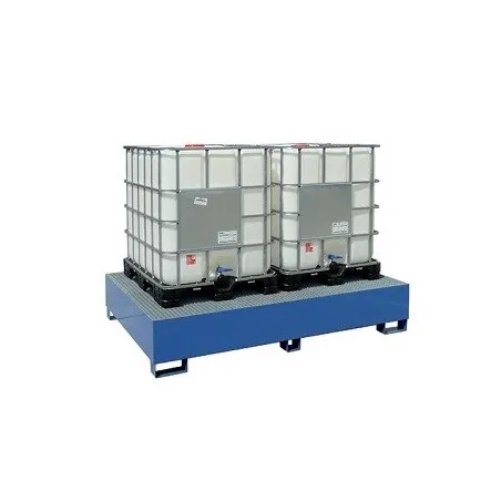 Wanna wychwytowa z kratownicą i stopami, stalowa lakierowana pod 2 IBC 1300 x 2300 x 430 mm