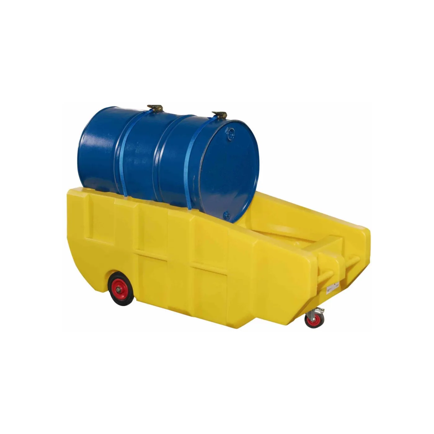 Mobilne stanowisko robocze pod 1 beczkę 205 l, 1600 x 740 x 640 mm, żółta