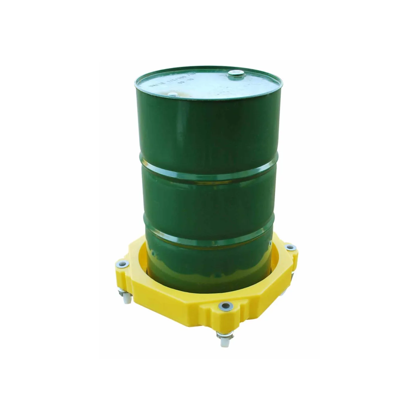 Wózek polietylenowy pod 1 beczkę bez uchwytu 725 x 725 x 255 mm, żółty