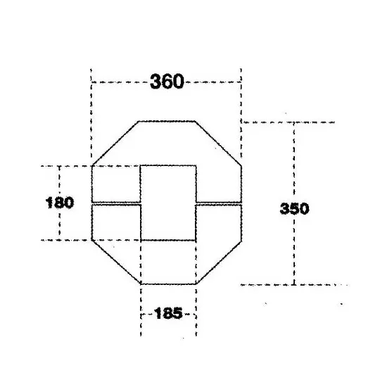 Osłona słupa polietylenowa 360 x 350 x 945 mm