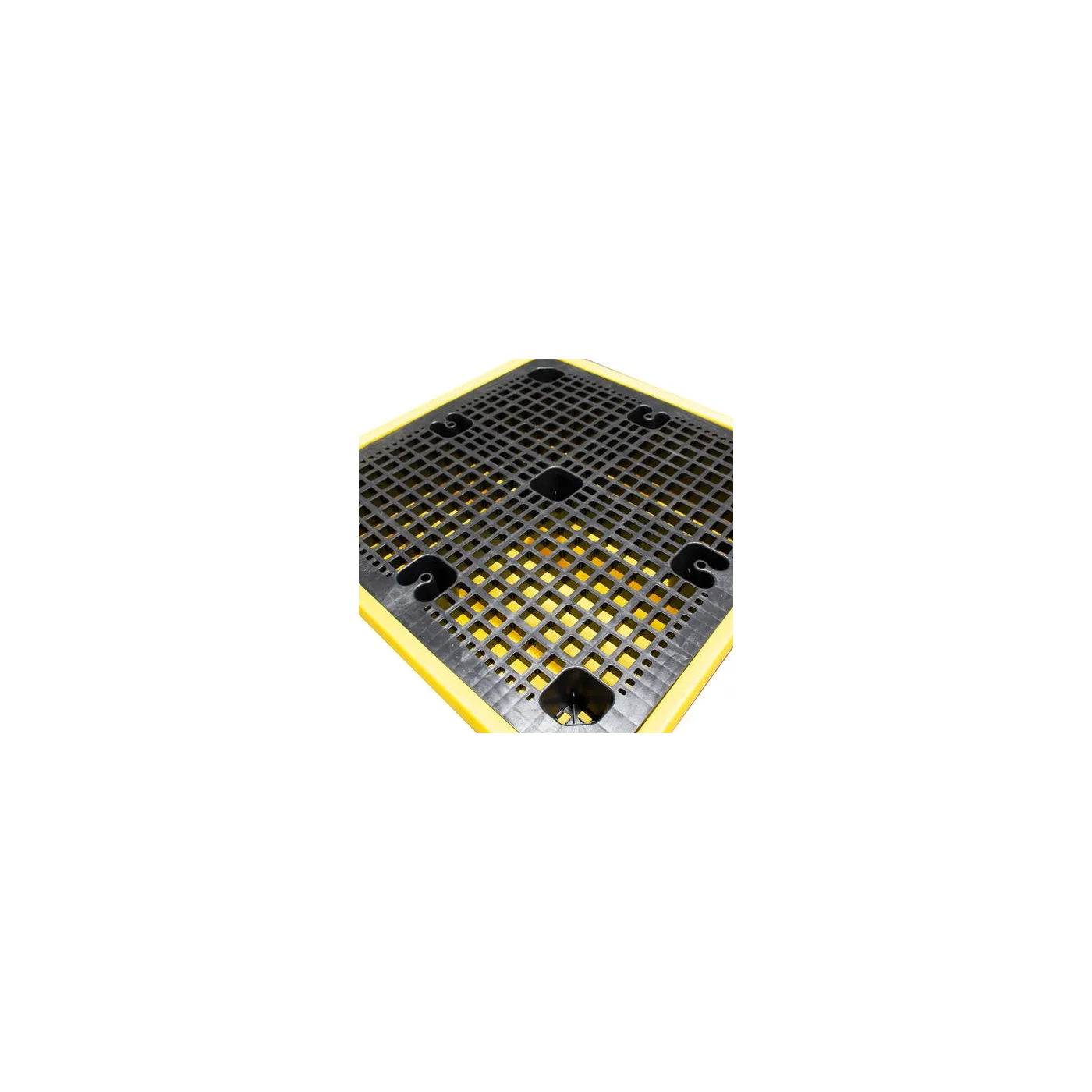 Wanna wychwytowa z kratownicą pod 4 beczki 1310 x 1310 x 370 mm, żółta