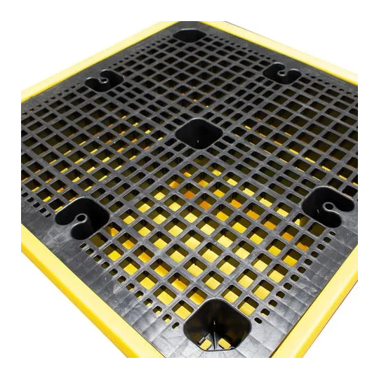 Wanna wychwytowa z kratownicą pod 4 beczki 1310 x 1310 x 370 mm, żółta