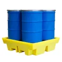Wanna wychwytowa z kratownicą pod 4 beczki 1310 x 1310 x 370 mm, żółta