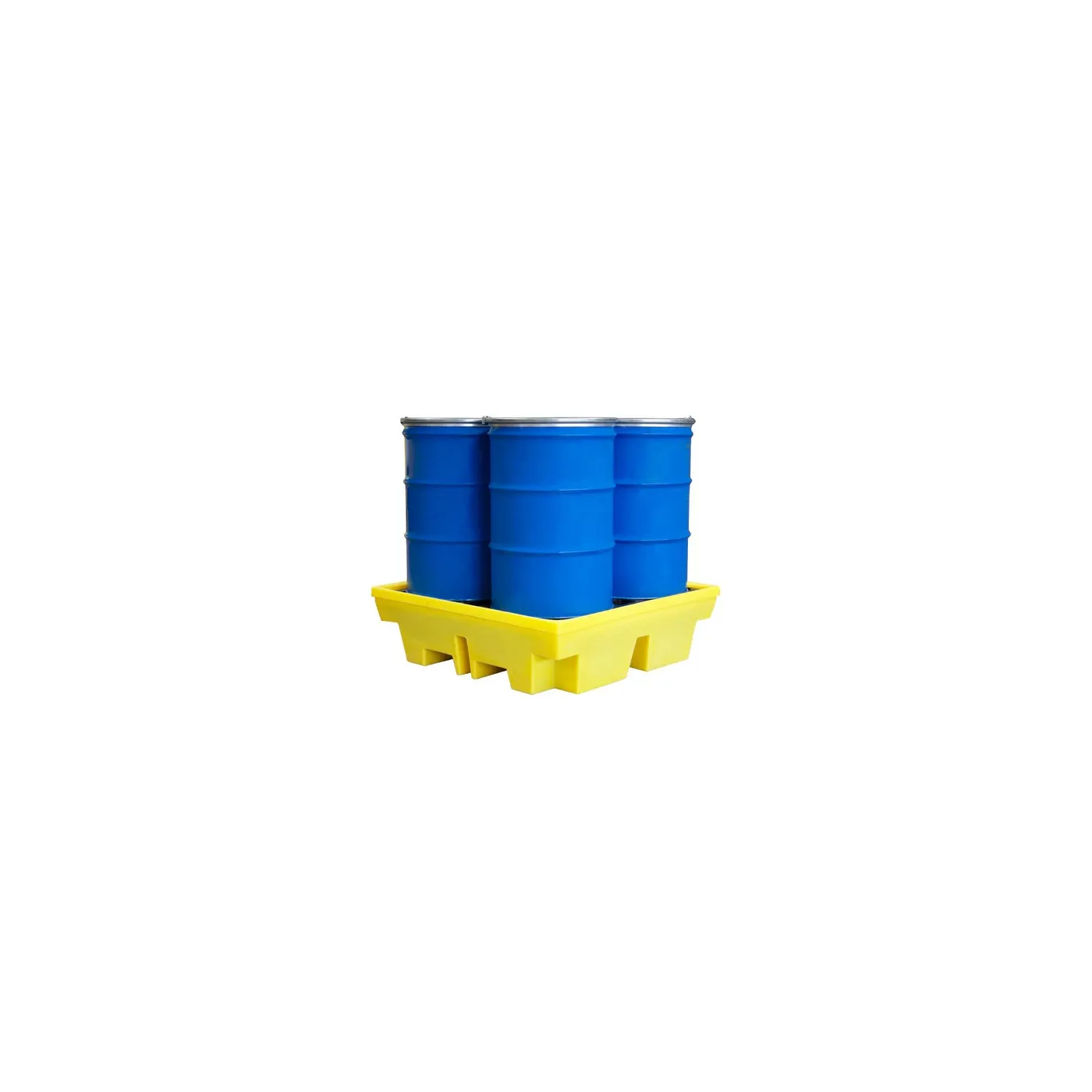Wanna wychwytowa z kratownicą pod 4 beczki 1310 x 1310 x 370 mm, żółta