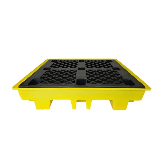 Wanna wychwytowa z kratownicą pod 4 beczki 1280 x 1285 x 275 mm, żółta