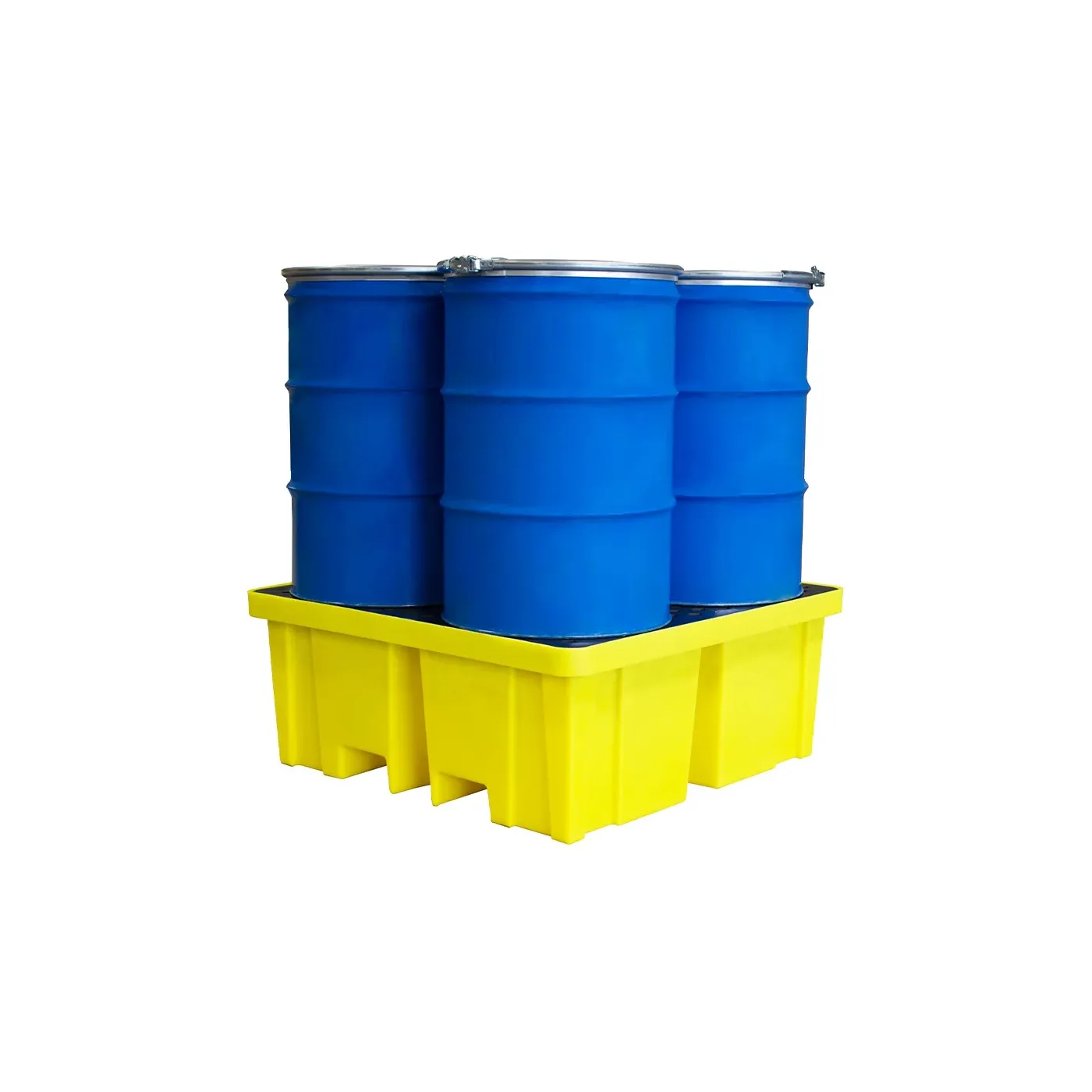Wanna wychwytowa z kratownicą pod 4 beczki 1220 x 1220 x 495 mm, żółta