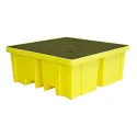 Wanna wychwytowa z kratownicą pod 4 beczki 1220 x 1220 x 495 mm, żółta