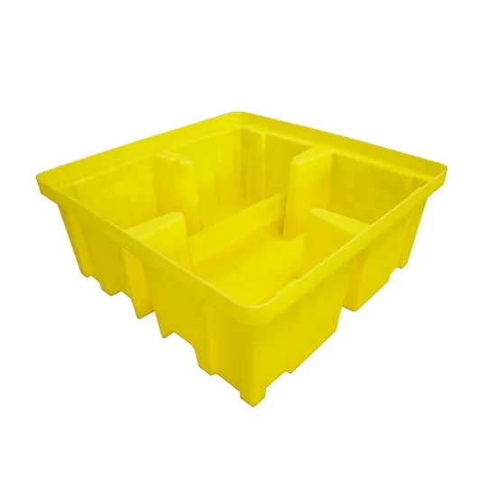 Wanna wychwytowa z kratownicą pod 4 beczki 1220 x 1220 x 495 mm, żółta