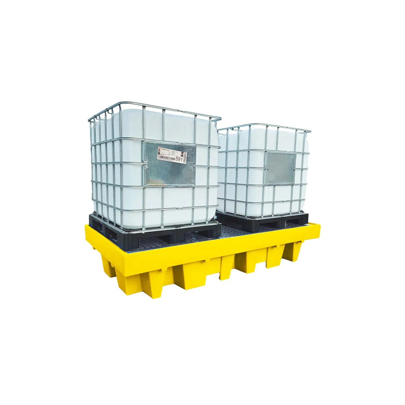 Wanna wychwytowa z kratownicą pod 2 IBC 2550 x 1350 x 565 mm, żółta