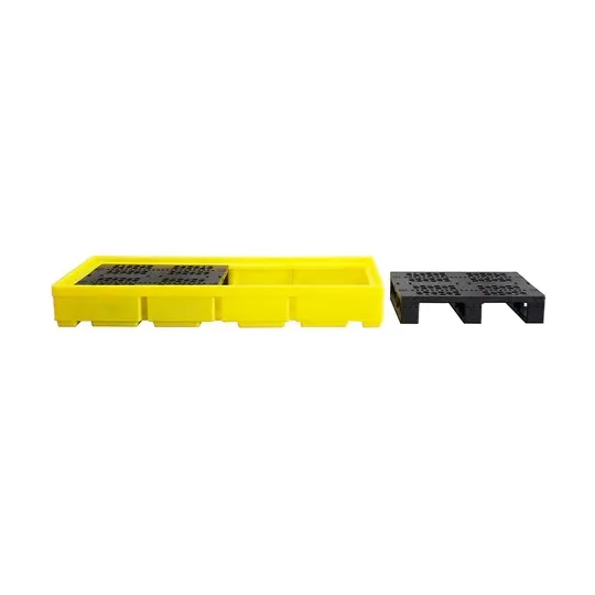 Wanna wychwytowa z kratownicą pod 3 beczki 1785 x 780 x 240 mm, żółta