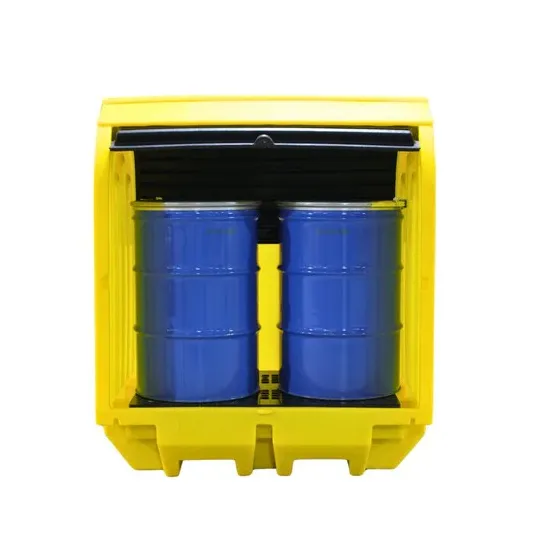 Stanowisko robocze z drzwiami suwnymi pod 2 beczki, 230 l