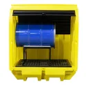 Stanowisko robocze z drzwiami suwnymi pod 2 beczki z kołyską, 230 l,