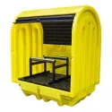 Stanowisko robocze z drzwiami suwnymi pod 2 beczki z kołyską, 230 l,