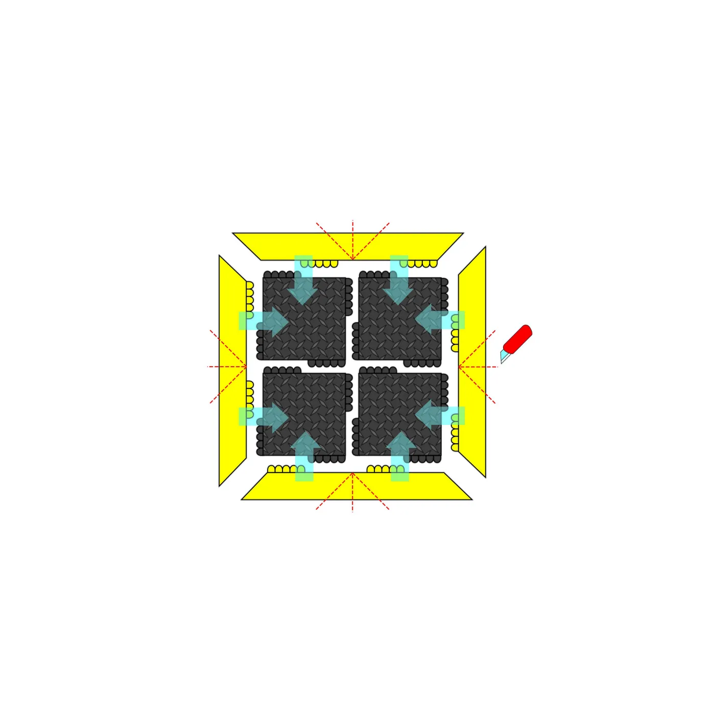 Mata antyzmęczeniowa modułowa E70, 45 x 45 cm