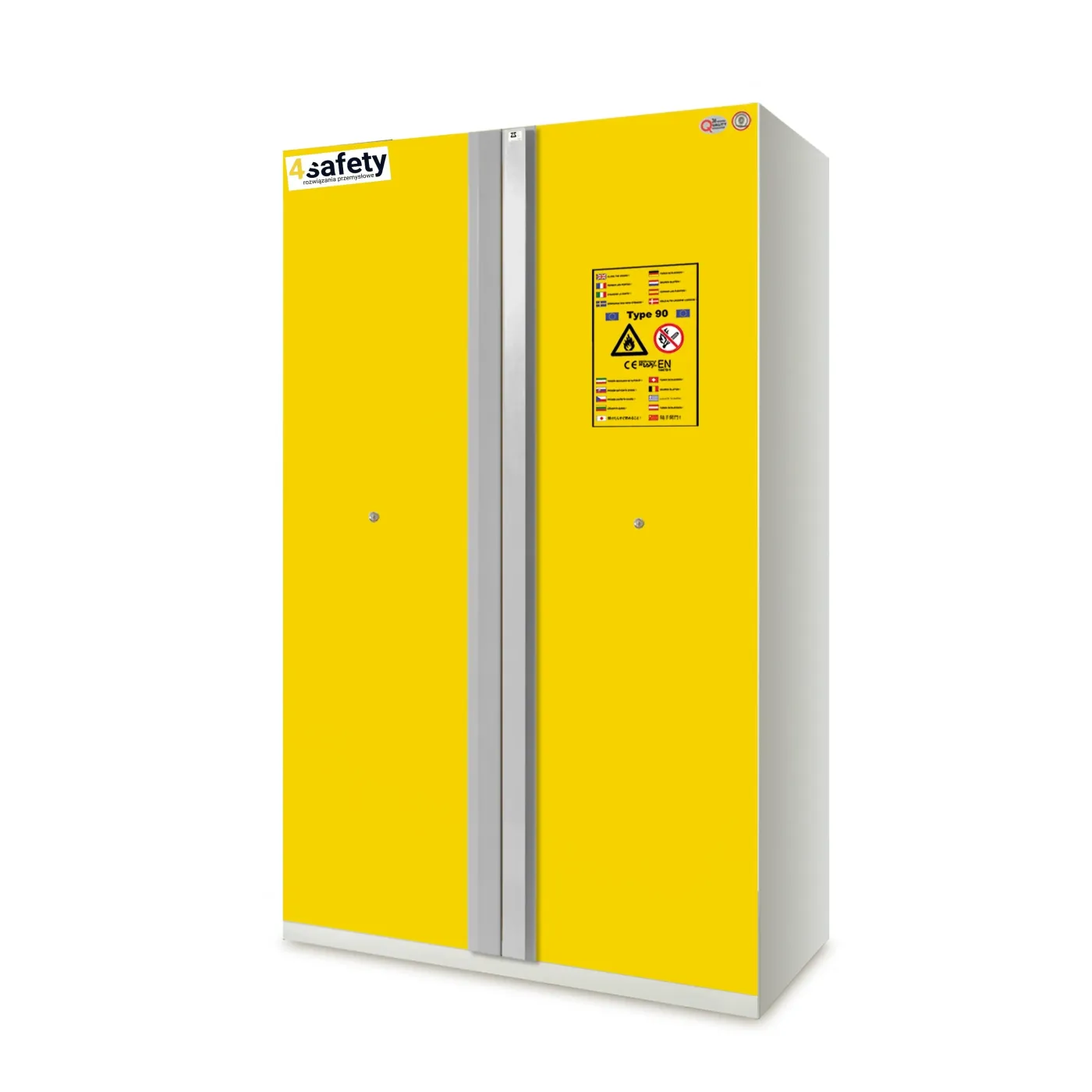 Szafa ognioodporna rozmiar L 90 min 1200 x 600 x 1950 mm, korpus szary