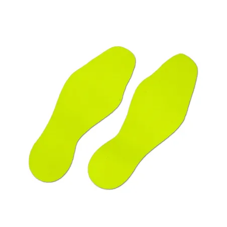 Antypoślizgowy znak podłogowy – fluorescencyjne ślady stóp R13 95 × 265 mm (para), zestaw 10 szt.